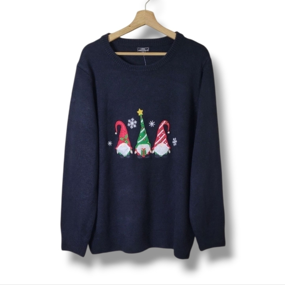 NWT Lisa International Holiday Gnome Sweater 3X